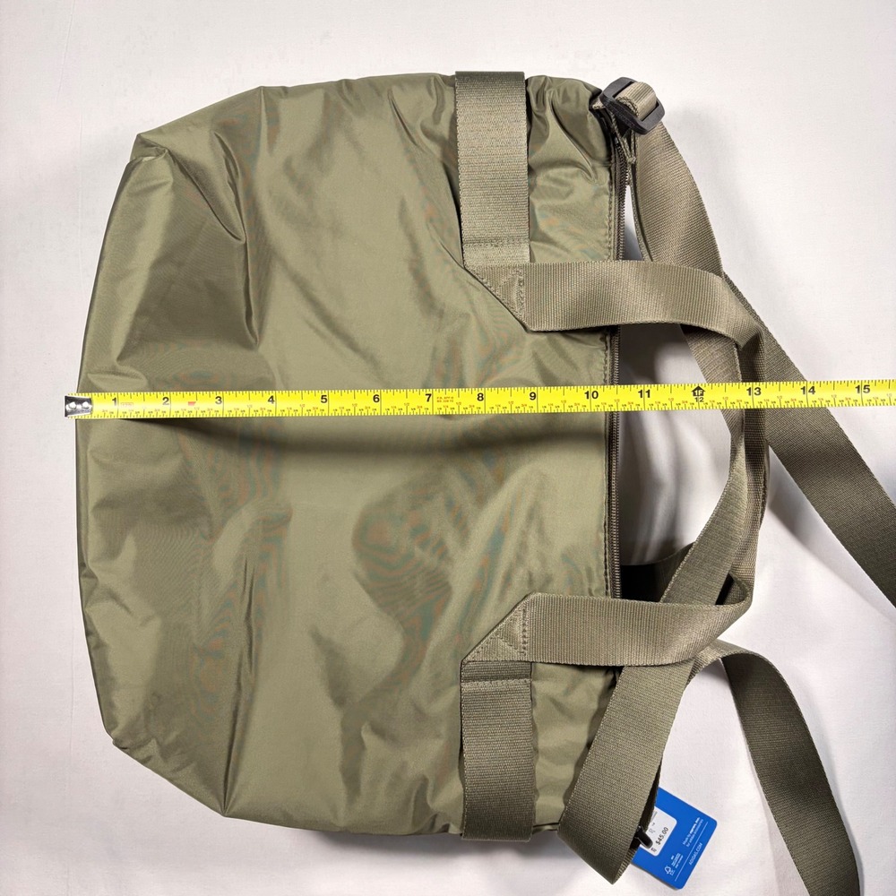 Adidas Originals Puffer Nylon Tote Bag Olive Green Crossbody Messenger Gym bag - Picture 8 of 9